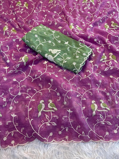 Mayuri Violet Organza Saree