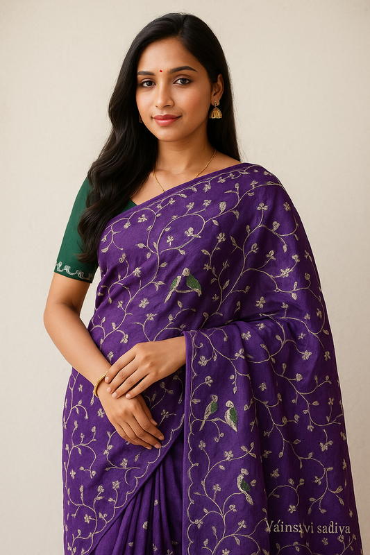 Mayuri Violet Organza Saree